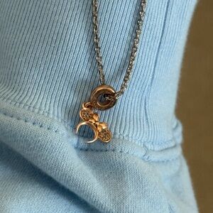 Pandora Rose Gold Disney Charm with Silver Necklace
